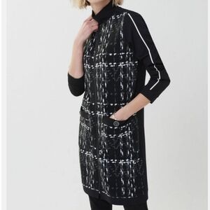 JOSEPH Ribkoff Black Grey white Coat Style blazer midi size 16